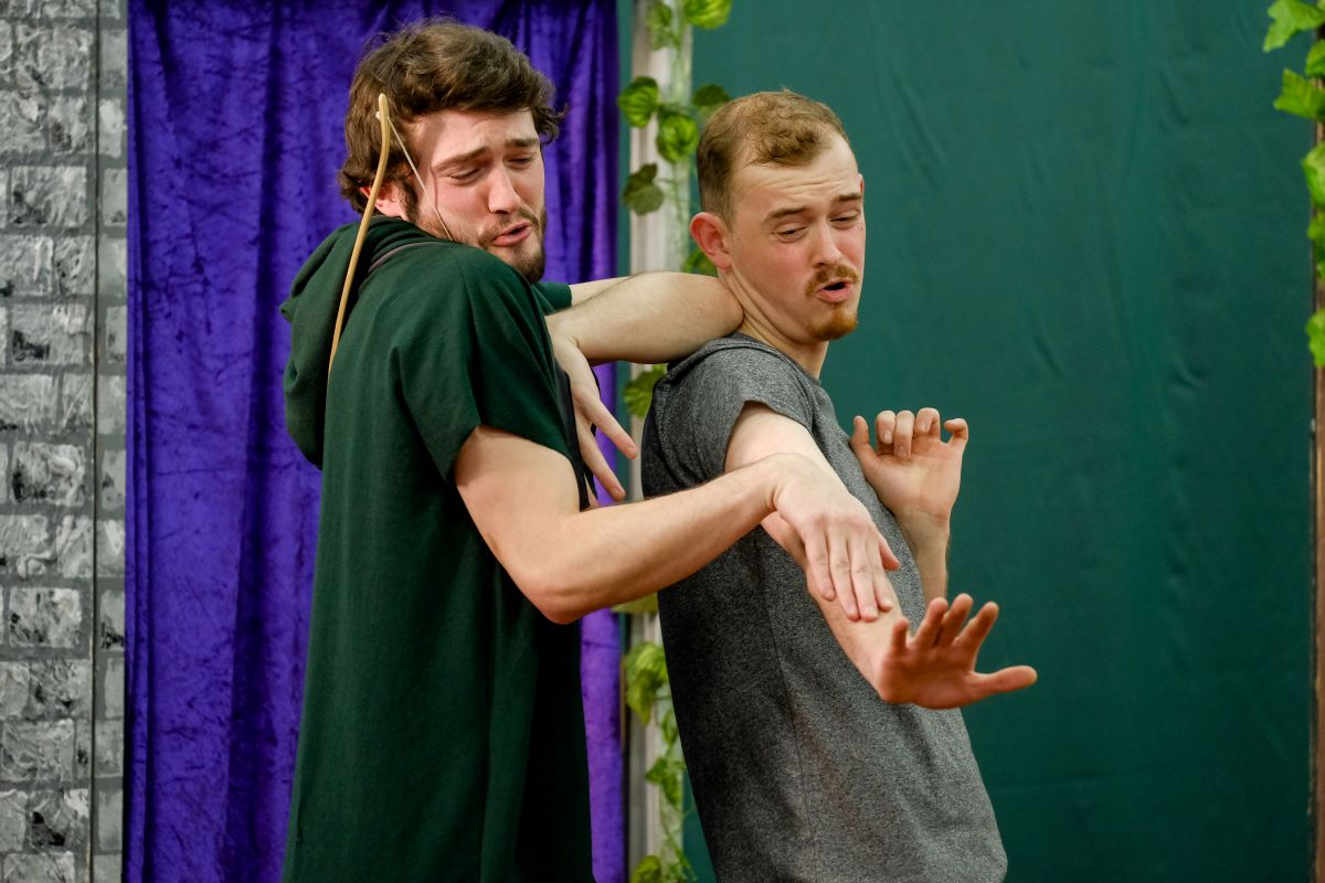 Altru Drama actors performing in a scene from their production of classic tale, Robin Hood